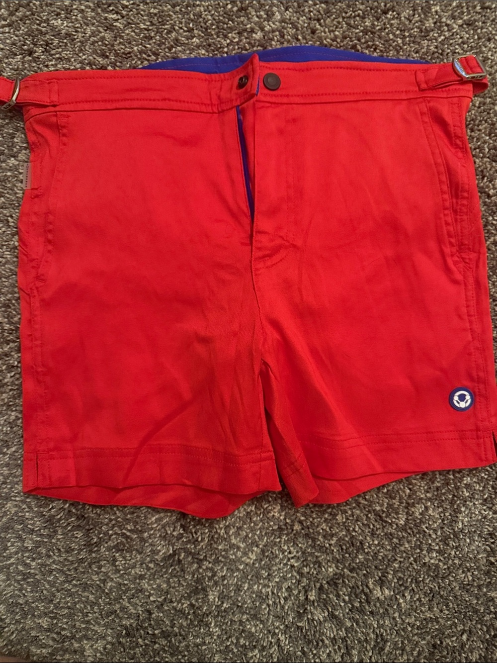 Rounderbum H2O padded Men's Athletic Red Swim Shorts with Contrast Waistband